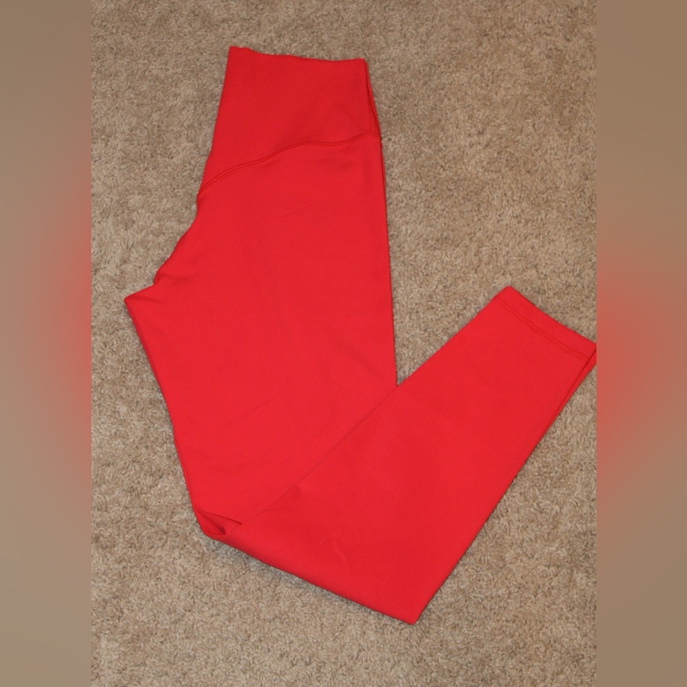 Vibrant Red High Waisted No Front Seam Leggings